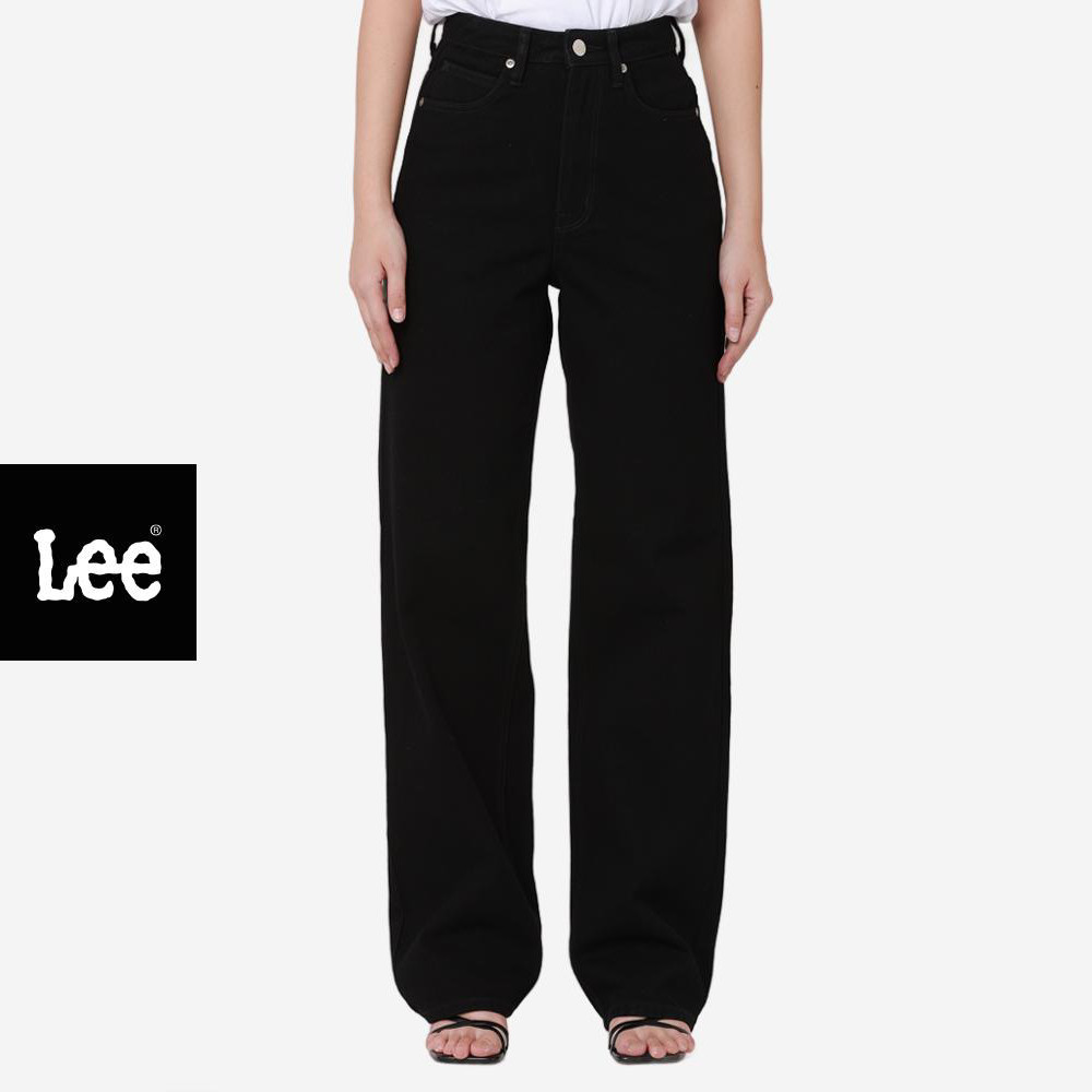 LEE กางเกงยีนส์ผู้หญิง เอวกลาง ทรงกระบอกใหญ่ รุ่น LE F125WLAXC23 สีดำ