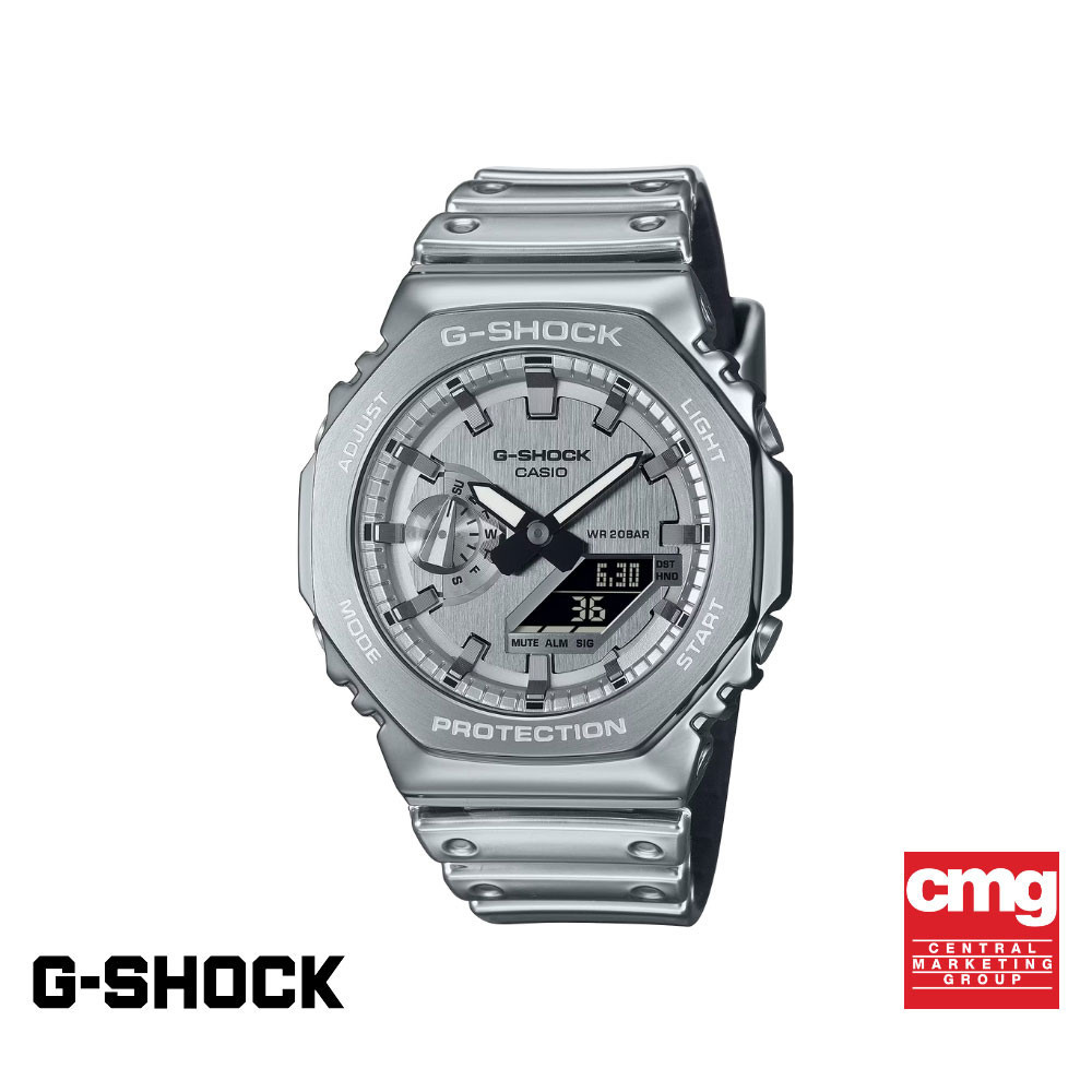 CASIO นาฬิกาข้อมือผู้ชาย G-SHOCK รุ่น GM-2100YM-8ADR สายเรซิ่น สีเงิน