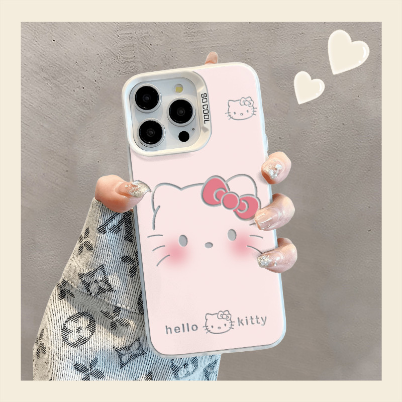 สีชมพู Hellokitty สําหรับ Vivo Y17 Y12 Y12S Y30 Y7S Y50 Y100 S10 S10E V23E V23 V25 V27 V29 X60 X70 X