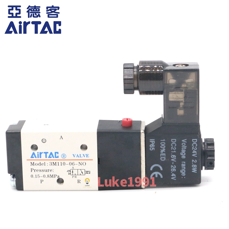 AirTAC 3M110-06-NO 3M110-06-NC ขวด Blower เฉพาะแผงติดตั้งโซลินอยด์วาล์ว KA4-013B/014B DC24V