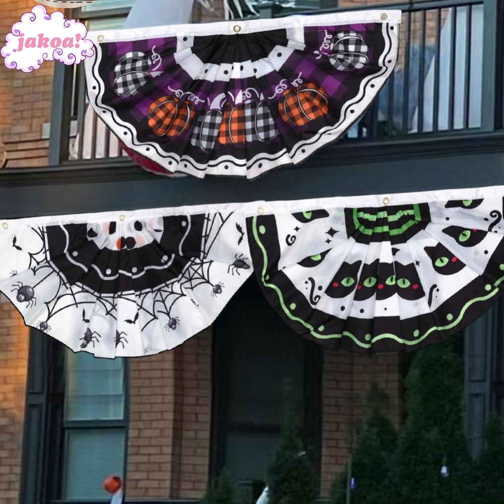❀On Sale❀6 Halloween pleated fan-shaped flags for indoor garden party decoration❀