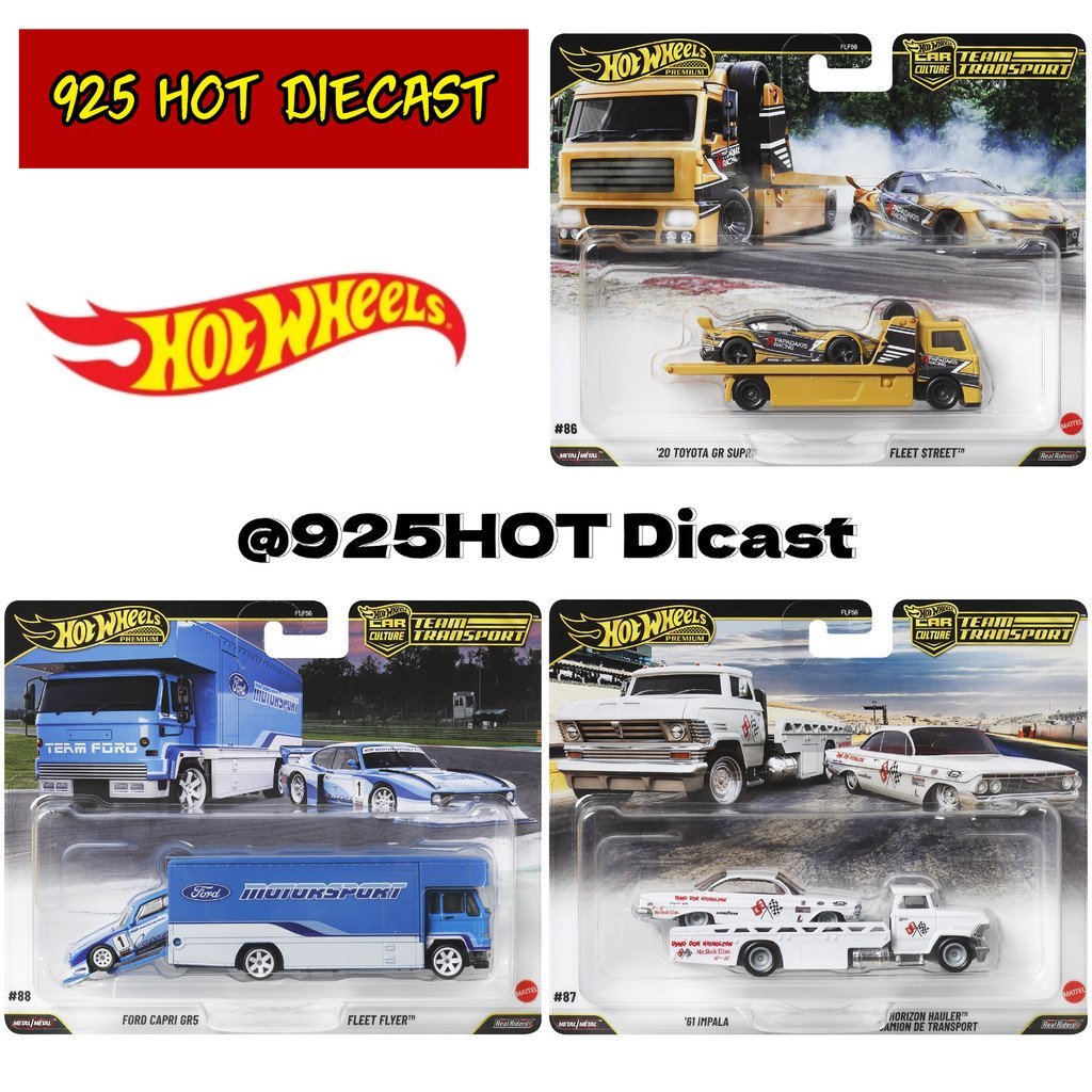 [925HOT] hotwheels ทีมขนส่ง FLF56J Transport Fleet Ford Inpara Toyota Subaru Transport Fleet diecast