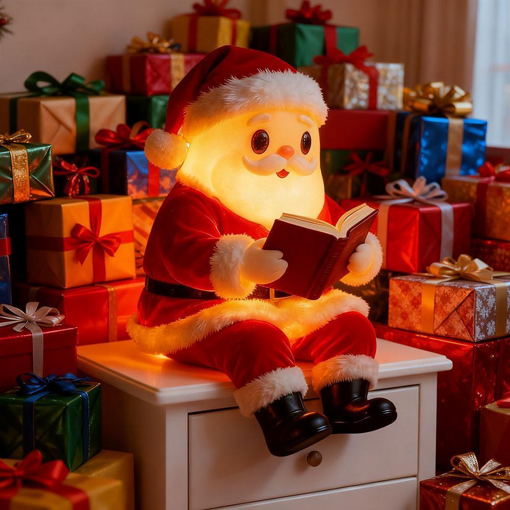Charming Santa Claus อ่านหนังสือโคมไฟ Led - ความสว่างนุ่มไฟกลางคืนสําหรับตกแต่งคริสต์มาส, F9g7
