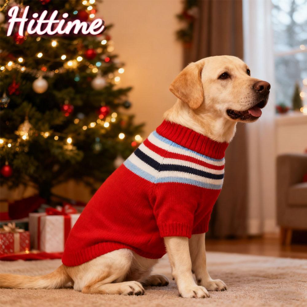 HITTIME 1.5-40 กก.เสื้อผ้าสุนัขฤดูหนาวที่อบอุ่นลูกสุนัขแมวเสื้อกันหนาวสําหรับขนาดเล็ก Medeium สุนัขขนาดใหญ่ถักเสื้อกันหนาว Pug Chihua Coat Bulldog Pullover สัตว์เลี้ยงเสื้อผ้า L5M1