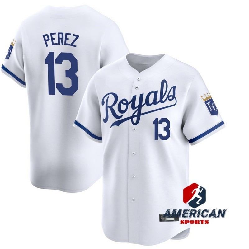 KK Men MLB Kansas City Royals Salvador Pérez 2024-25 Home White Baseball Shirt