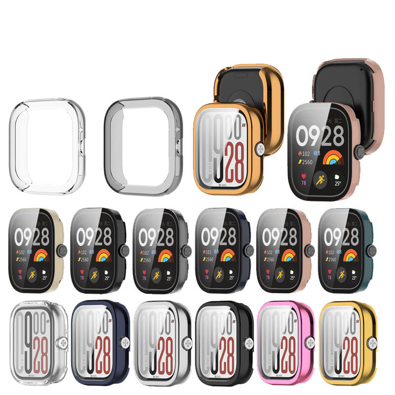 สําหรับ Redmi Watch 4 5 TPU ชุบด้วยไฟฟ้าป้องกันนิ่ม PC ครอบคลุมเต็มรูปแบบกรอบฝาครอบป้องกัน