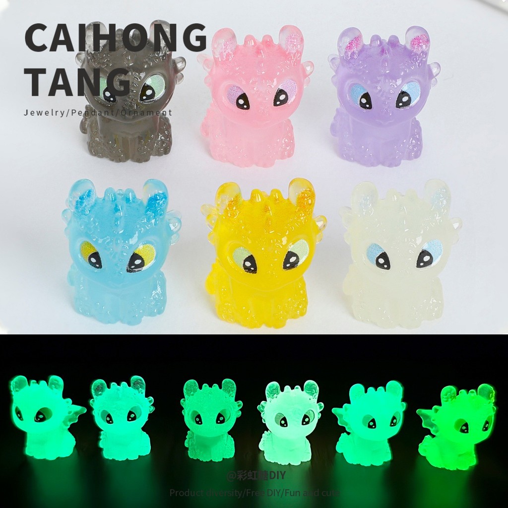 10 ชิ้น Glow Big Eye Dragon เรซิ่น Charms สําหรับ DIY(10-212)