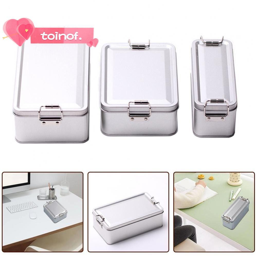 โทชิโนฟ กล่องเหล็กสี่เหลี่ยมกล่องเก็บของพร้อมฝาปิดกล่องบรรจุภัณฑ์เค้กโลหะสมัยเก่าคุณภาพสูงกล่องขนมทนทาน