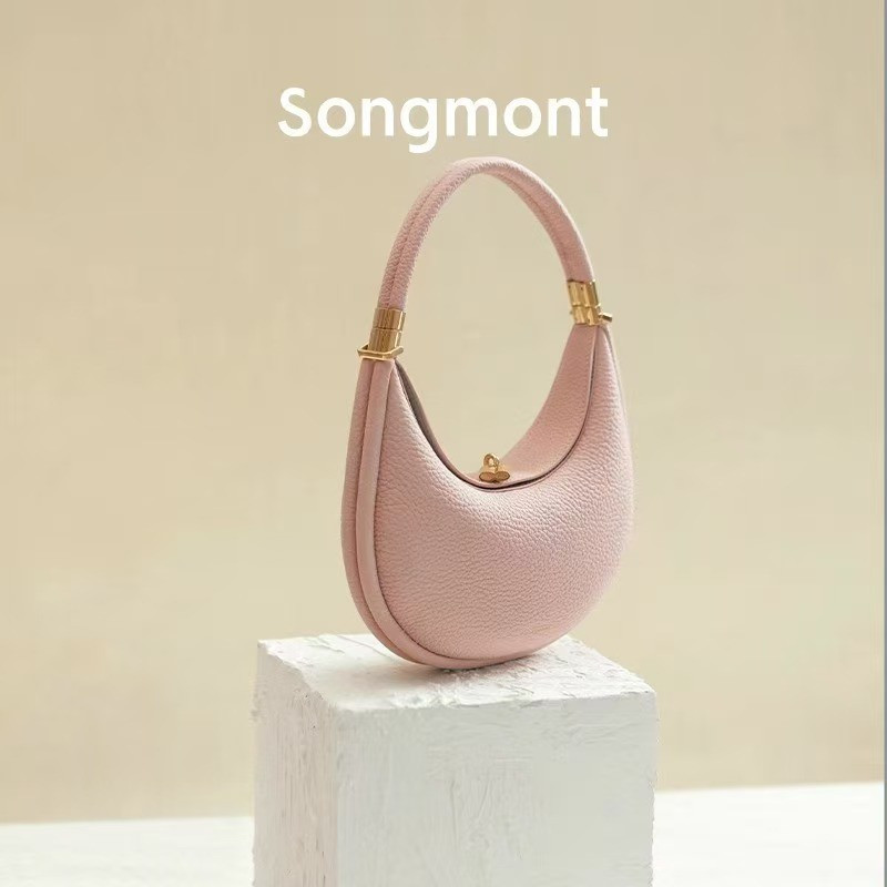 Songmont Mountain Has Pine Medium Bay กระเป๋าของแท้หนังหญิงกระเป๋าแฟชั่น All-Match One-Shoulder แบบพ