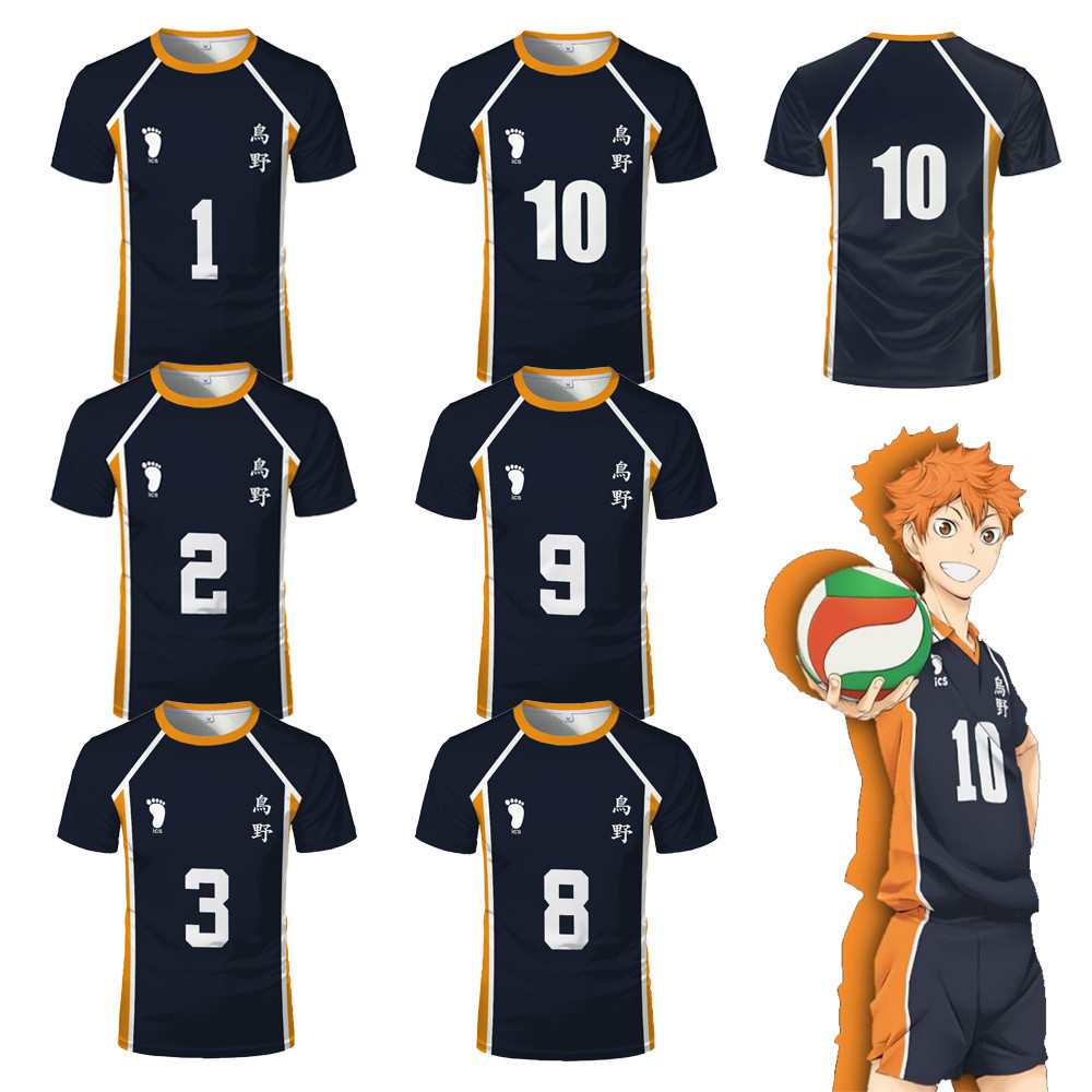 อะนิเมะ Haikyuu คอสเพลย์ Karasuno High School Volleyball Club Hinata Shyou Kageyama ชุดกีฬาเสื้อ