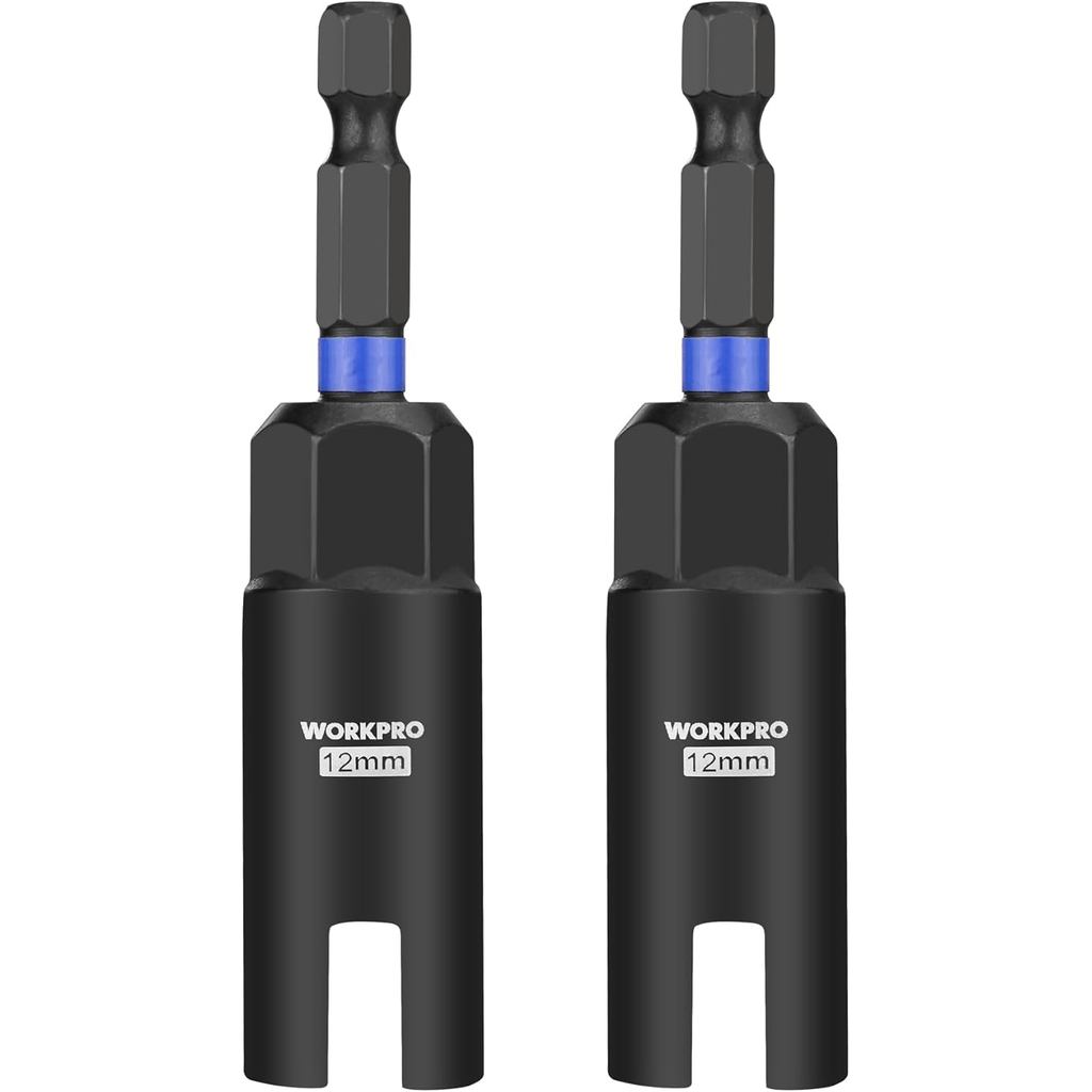 WORKPRO Wing Nut Driver Set 2 ชิ้น, Power Wing Nut Driver Bit (12mm, 12mm), 1/4 นิ้ว Hex Shank Nut D