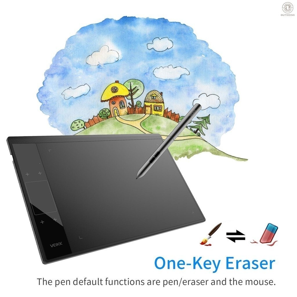 [OUGO] VEIKK A30 Graphics Drawing Tablet 10 x 6 Inch Large Active Area Smart Gesture TouchControl 81