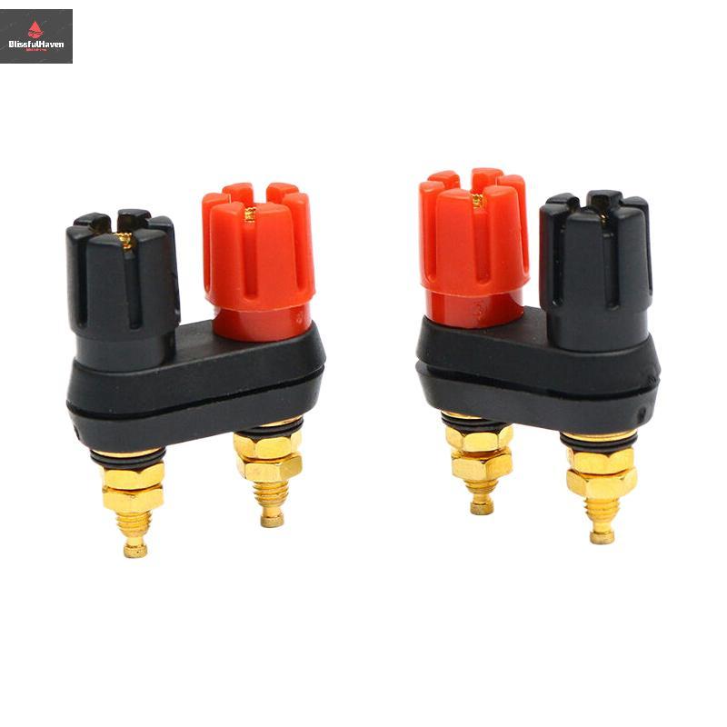 ลําโพง Banana Plug Terminal Connector Banana Socket Dual Female Banana Plug สําหรับลําโพงเครื่องขยาย