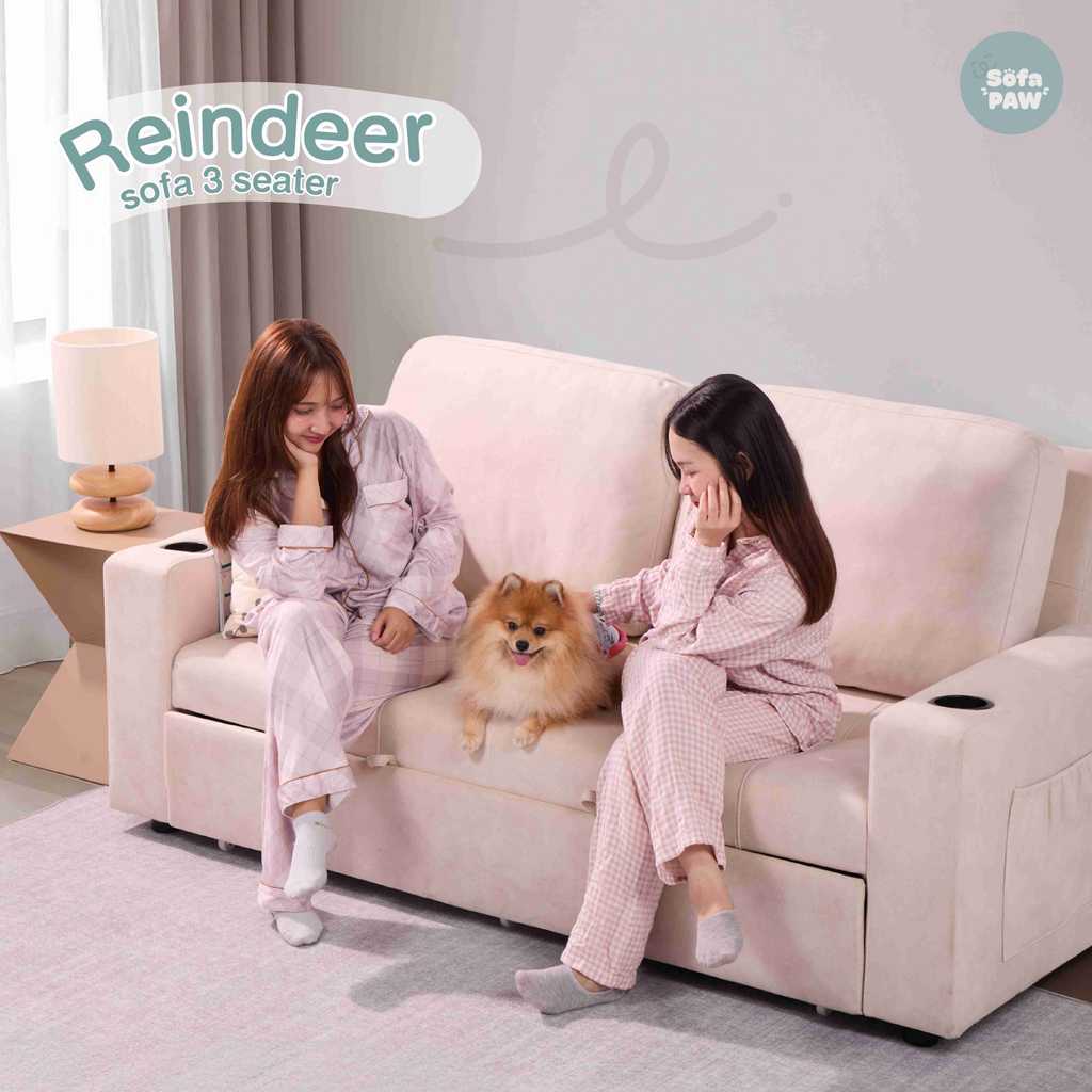 SB Design Square โซฟาเบด 3 ที่นั่ง  รุ่น Reindeer - PET  สีครีม (189x100x91 ซม.)  แบรนด์ SB DESIGN S