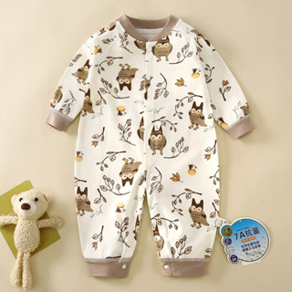 ชุดนอนเด็กเล็ก 0-2ขวบ บอดี้สูทเด็ก กระดุมหน้าชุดหมีเด็กแรกเก…