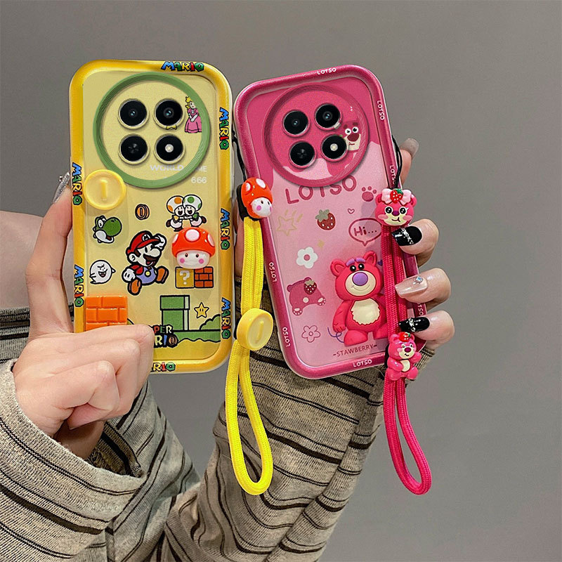 ซิลิโคนล้อมรอบป้องกันกรณี realme 14 14x 14t 12x 12 + 12 pro 12 pro plus 13 13x 13 + 13 pro 13 pro + 14 pro lite 14 pro + 4g 5g เคสโทรศัพท์กันกระแทกความงามสุภาพสตรีสไตล์ที่มี เชือกเส้นเล็ก