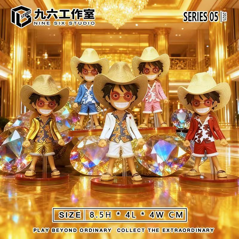 New One Piece wcf gold Luffy5Hand-Made96Custom Straw Hat Luffy White Clothes Luffy Suit Luffy