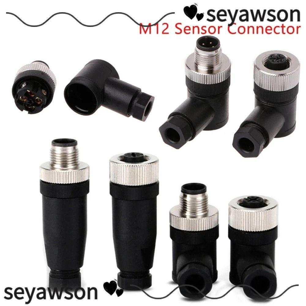 SEYAWSON M12 Sensor Connector, Connector 4 5 8 Pin M12 ปลั๊กการบิน, ปลั๊กเซ็นเซอร์กันน้ํา Power Adap