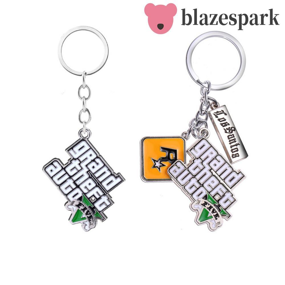 BLAZESPARK เกม GTA V พวงกุญแจพิเศษ PS4 Xbox PC เกมสําหรับชายสําหรับแฟนๆเกม GTA Key Holder