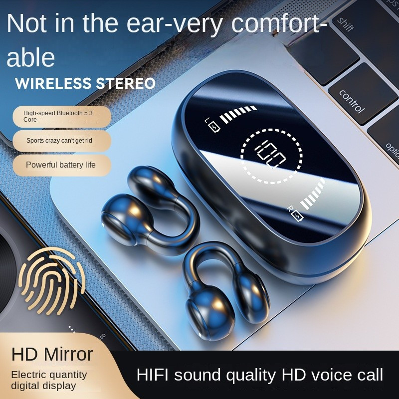 Sports & Sleep Xiaomi Earbuds - Bone Conduction Wireless Ear Clip เข้ากันได้กับ IOS 17 ไมโครโฟนตัดเส