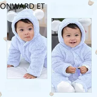 Baby Winter ทารกแรกเกิด Plush Bodysuit Jumpsuit การ์ตูน Hoodies Boy Girl Romper Twins เสื้อผ้าเวอร์ชั่นเกาหลี 0-12M