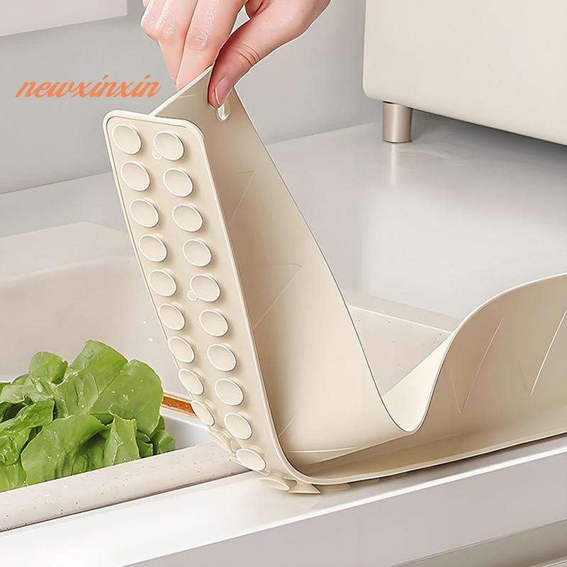 [NT-t] 1 ชิ้นซิลิโคนอ่างล้างจาน Splash GUARD พร้อมถ้วยดูดอ่างล้างจาน Baffle Splash GUARD Splash Protector สําหรับเกาะห้องครัวและห้องน้ํา [ใหม่]