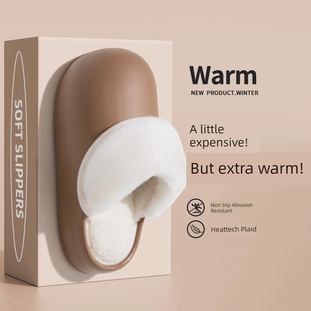 รองเท้าขน Astro Boy รองเท้าแตะผ้าฝ้ายที่ถอดออกได้สำหรับผู้หญิงรองเท้าแตะขนสัตว์กันลื่นกันน้ำกันลื่นพ