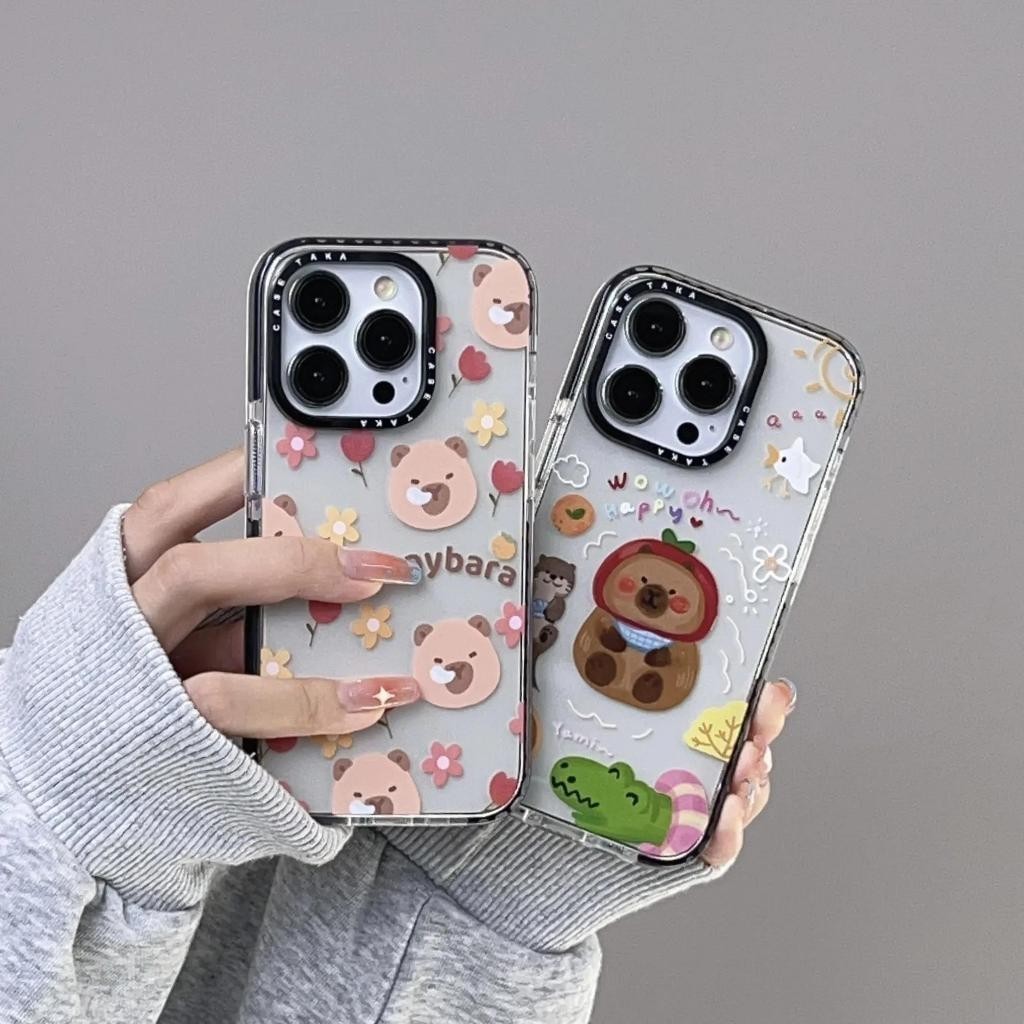 รองรับ iPhone 18 18Pro 18ProMax 15 เคสป้องกัน 11 เคสป้องกันเคสโทรศัพท์ Laser Reflector เคสใส TPU Soft Case กันกระแทกแมวน่ารักใช้งานร่วมกับ w