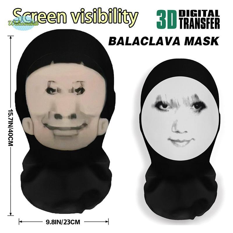 [WLB-ที] หน้ากากยืดหยุ่นเต็มใบหน้า พิมพ์ลายอิโมติคอน สำหรับทั้งชายและหญิง ใช้ได้ในคอสเพลย์ มีระบบระบ