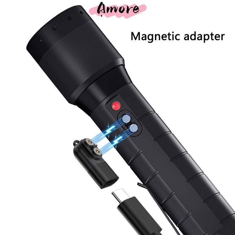 Amore ไฟฉายโลหะอะแดปเตอร์ชาร์จสําหรับ H5R P6R H7R การเชื่อมต่อแม่เหล็กป้องกันกระแสเกินกลางแจ้ง Essen