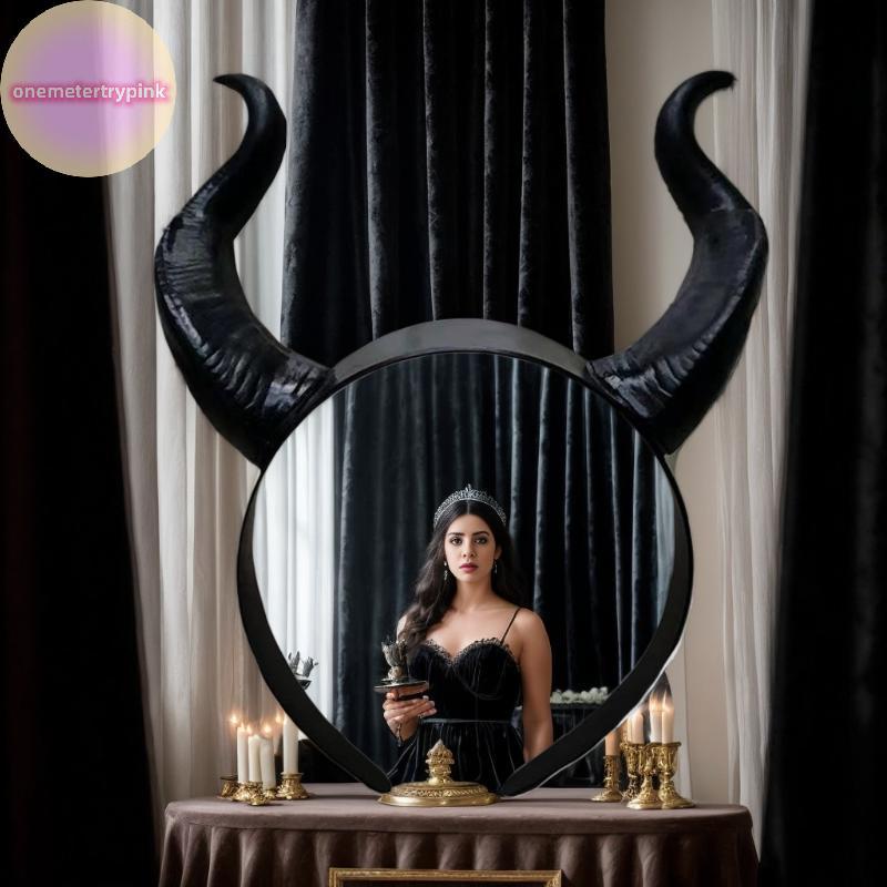 ONEPINK Devil Sheep Horn Headdress เล่นเด็กผู้หญิง Gothic Ox Horn Antelope Hairband ฮาโลวีนปาร์ตี้เครื่องแต่งกายตกแต่ง Headwear .