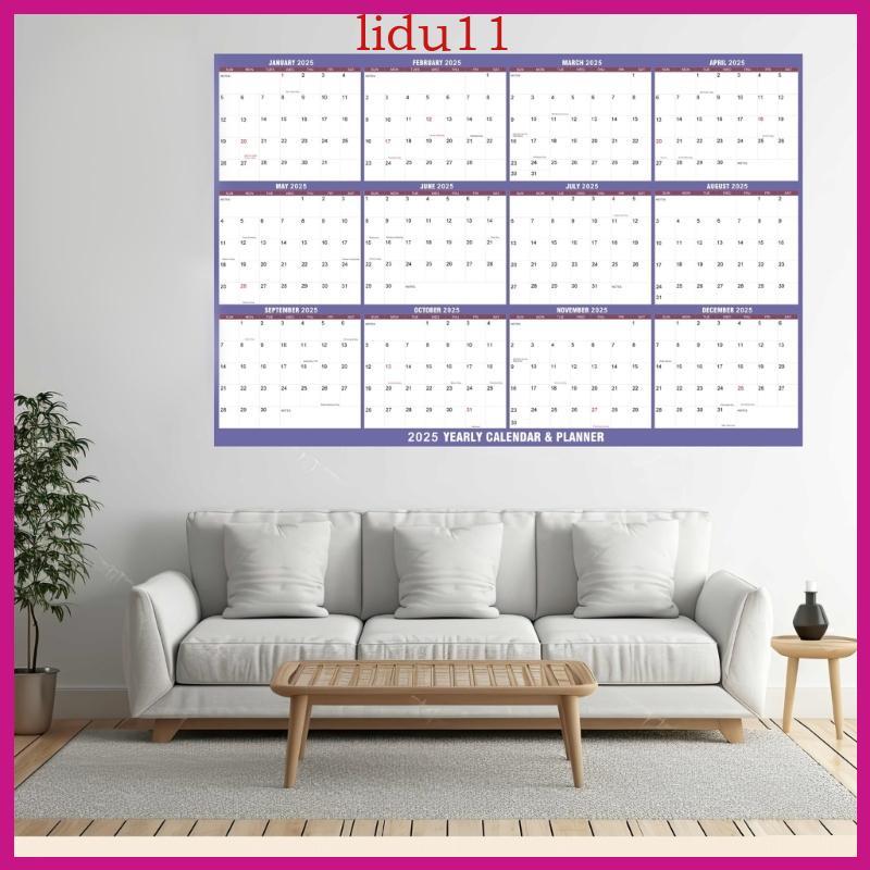 LID 2025 Full Year to View ปฏิทินรายปี Planner Erasable Wall Calendar Home Wall Organizers Planner R