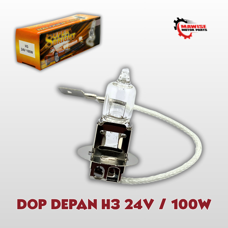 H3 24V/100W ด้านหน้า DOP - H3 24V/100W MAIN FOG หลอดไฟ SUPER BRIGHT LED HALOGEN FOGLAMP