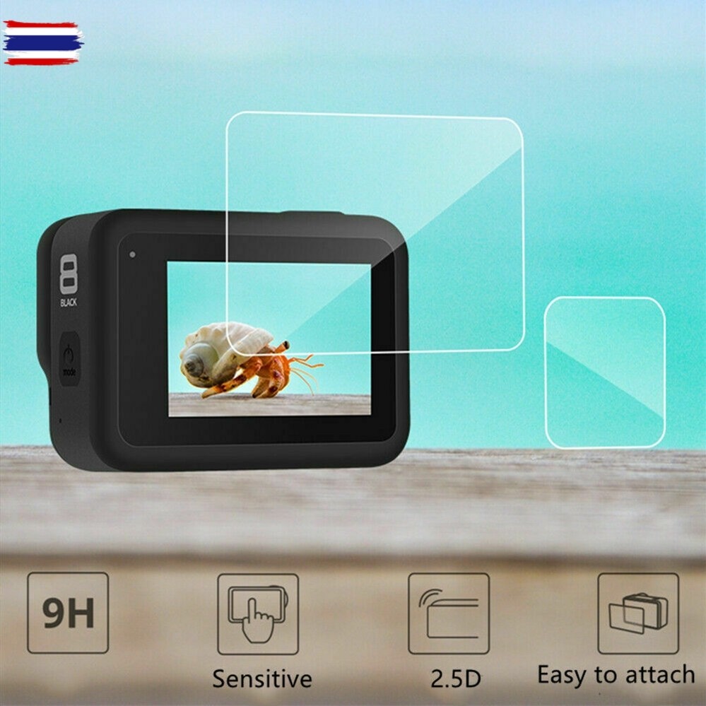 TELESIN LCD Screen & Lens Tempered Glass Protector Film for GoPro Hero 8 Black