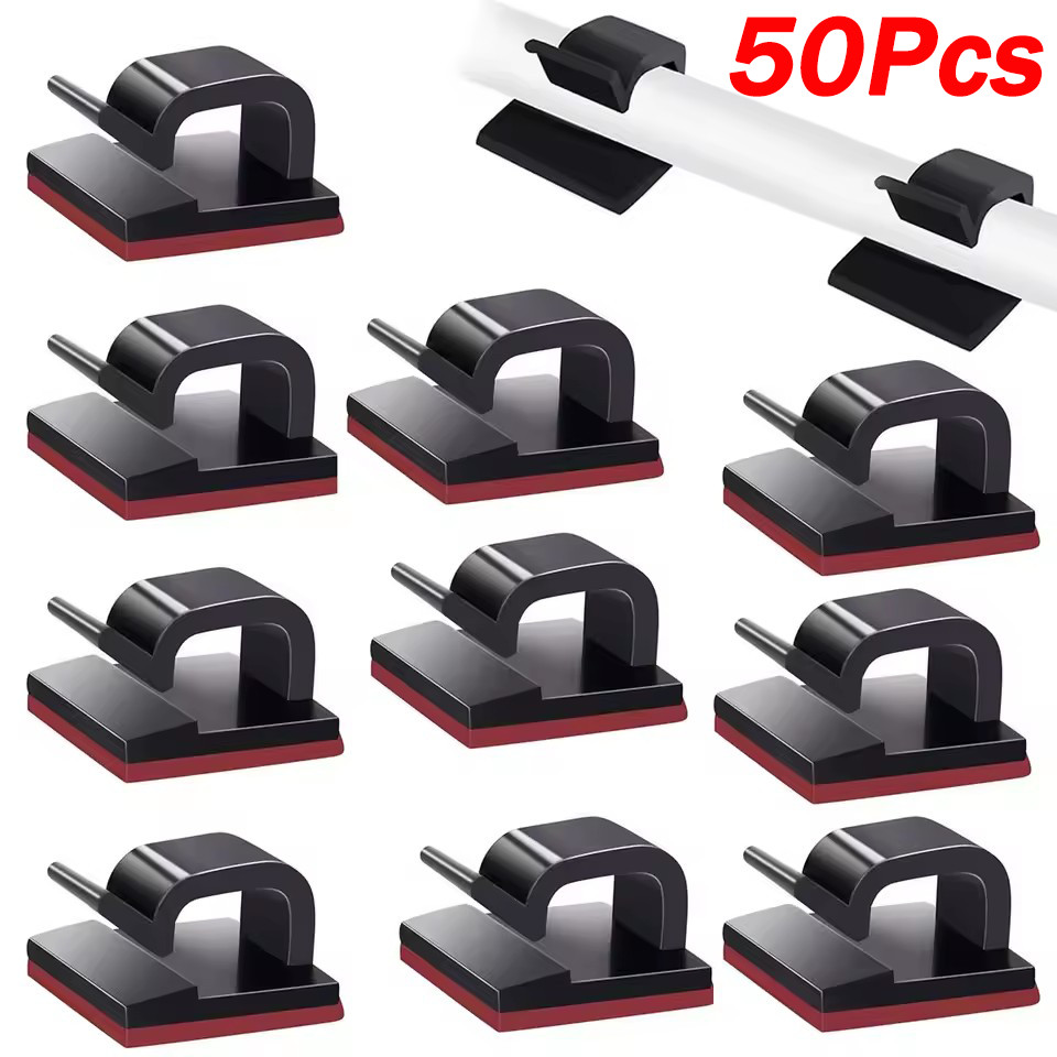 10/30/50 ชิ้นคลิปหนีบสายไฟที่แข็งแรงที่ยึดสายไฟ/กาว USB Cable Management คลิป/ลวด Winder Holder