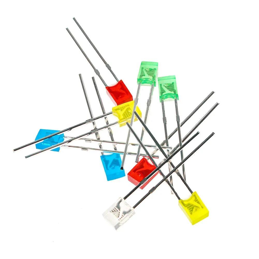 100PCS LEDs ชุด二极管 2*3*4 มม. สีขาว เขียว แดง น้ําเงิน เหลือง 5 สี