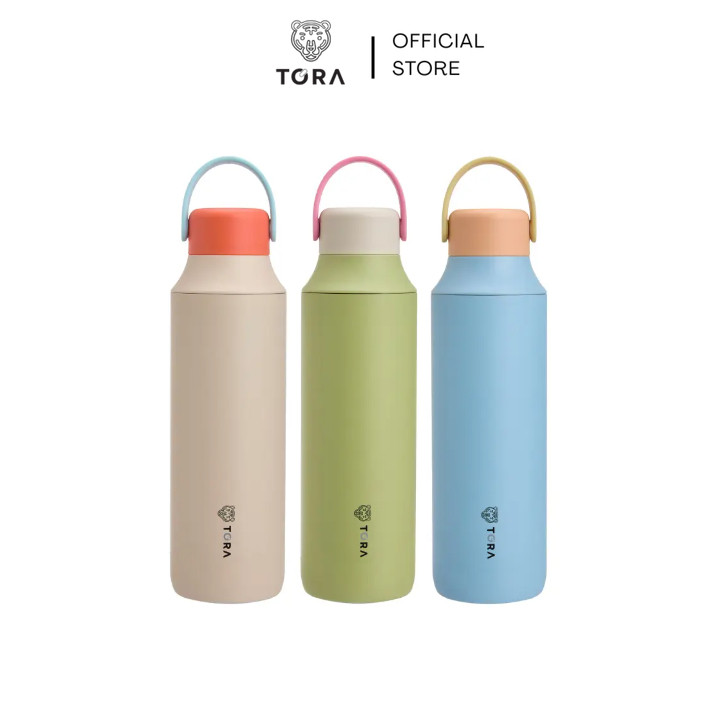 Tora กระบอกน้ำสุญญากาศ สแตนเลส เก็บความร้อนเย็น แบบหูหิ้ว รุ่น AW25 ความจุ 700 มล.