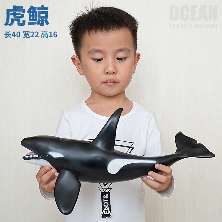 Killer Whale Reverse Halberd Whale Big Whale Whale Shark Killer Shark จําลองของเล่นสัตว์ทะเล Super ข