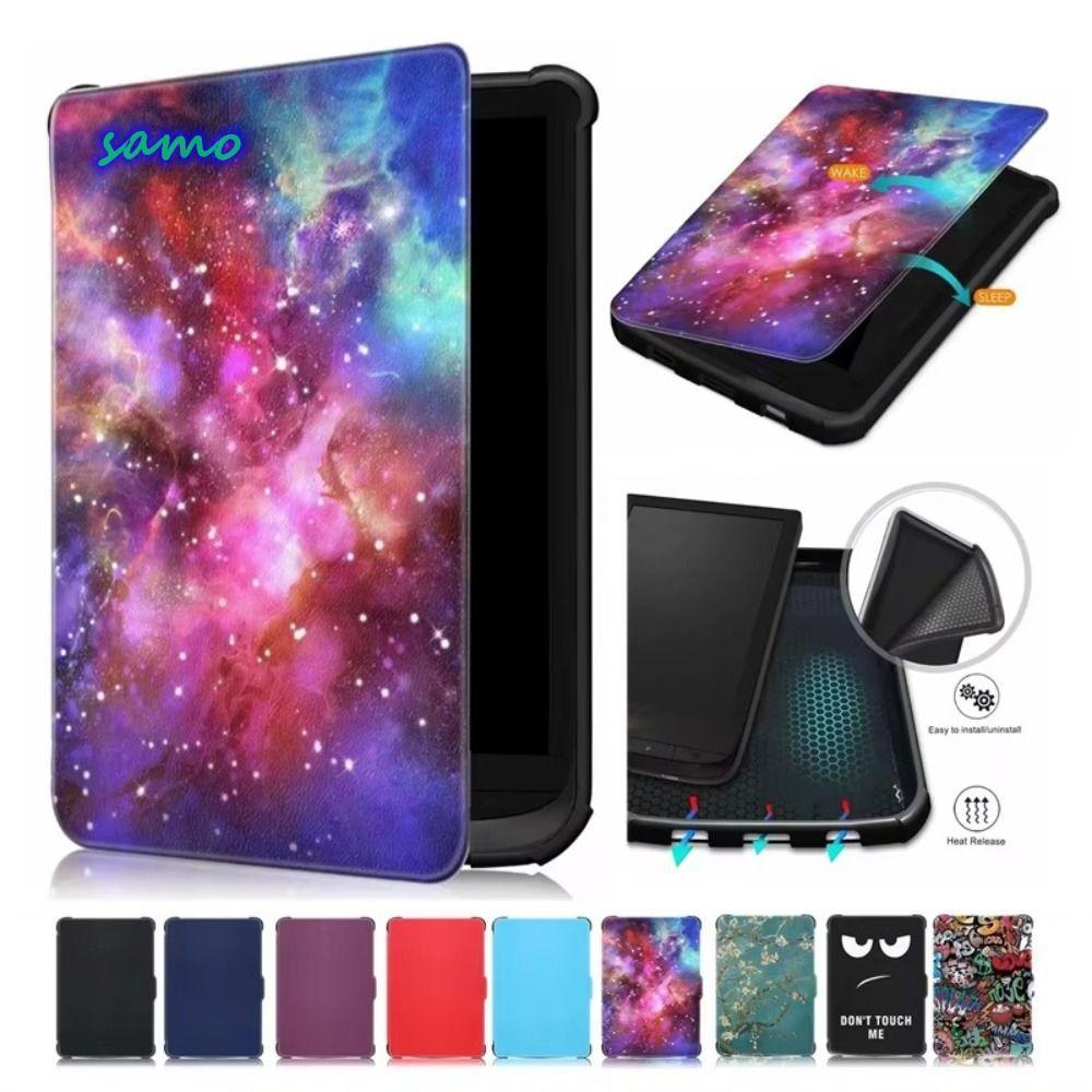 SAMO E-Reader , Auto Sleep/Wake เกราะป้องกันทนต่อการสึกหรอ, ฝาครอบ Folio กันกระแทก TPU สีสําหรับ Poc