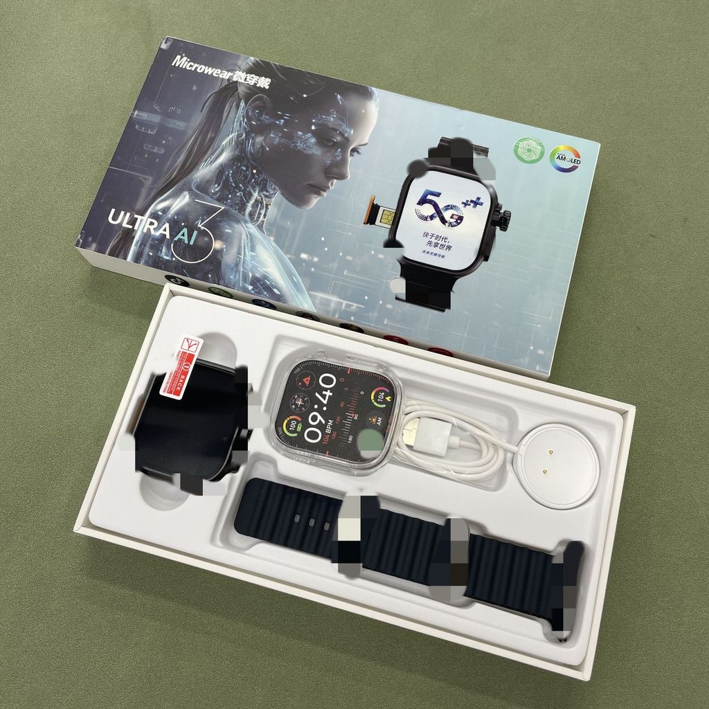 Micro-Wearable Smart Watch ultra ai3 Card 4G Honeycomb wifi รุ่นระบบ Non-Child หน้าจอ AMOLED 11.11 W