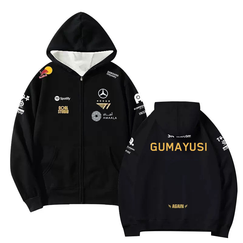 S15 LOL World Finals Championship Jersey Jacket 2025 ใหม่ T1 Esports ชุดทีม Zipper Hoodies