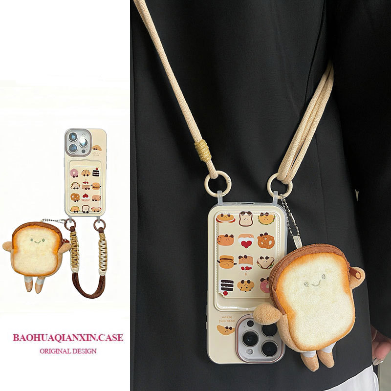 KB585 สําหรับ iPhone 17AIR 18 Pro Max 17 15Pro 14 plus 13pro max กรณี 12 11 XS Max XR 78Plus ins สไตล์เกาหลี Anti-fall Lanyard แฟชั่นการ์ตูนสาวน่ารักโทรศัพท์ป้องกันกรณี