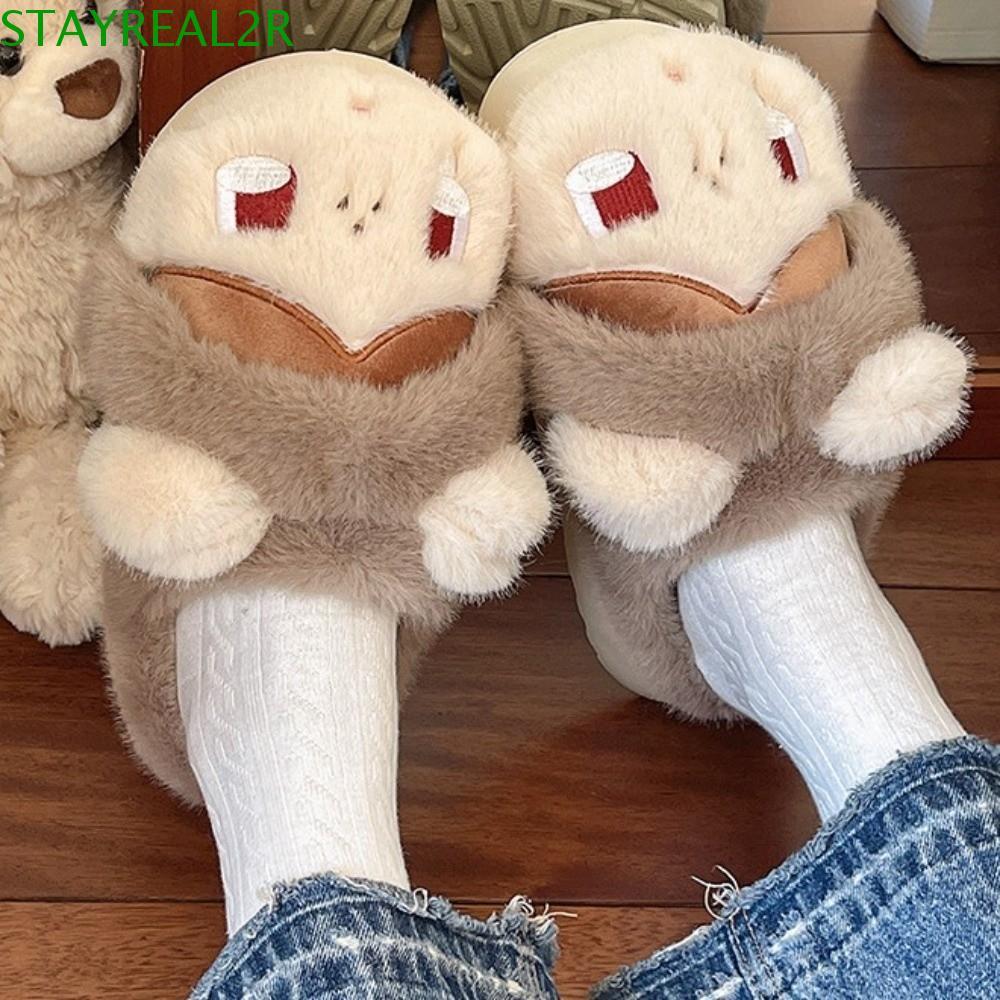 STAYREAL2R อบอุ่นขนสัตว์รองเท้าแตะ, Crybaby กระต่าย Crybaby ตุ๊กตาตัวเลขรองเท้าแตะ,น่ารักหนา Soled 3