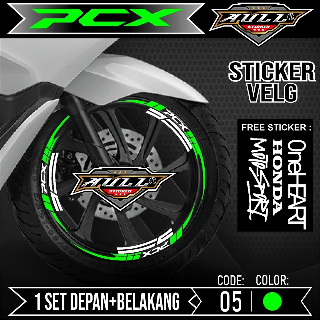 สติ๊กเกอร์ตัดขอบ PCX - อุปกรณ์สติ๊กเกอร์ตัด Honda PCX 160 PCX 150 รายชื่อขอบรถจักรยานยนต์ Variations ชุดด้านหน้าด้านหลัง - AullSticker CVAU PCX 05