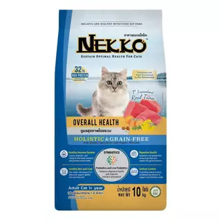 [ยกกระสอบ] Nekko Holistic & Grain-Free อาหารเม็ดแมว เกรดโฮลิสติก เกรนฟรี ทำจากเนื้อสัตว์แท้ เพื่อสุขภาพแมว ขนาด 9-10 Kg