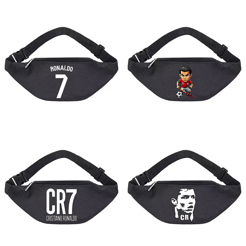 Haoyuan Ronaldo 7 CR7 กระเป๋าสะพายข้างสําหรับเด็กชายและเด็กหญิงกระเป๋าสะพายไหล่พิมพ์ลายนักเรียน