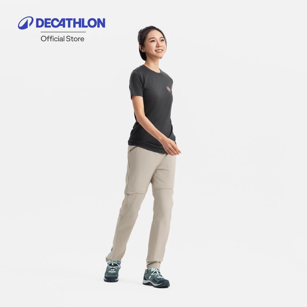 Decathlon Ts Travel 500 Wool Women เสื้อยืดขนแกะหรือผ้าวูลสำหรับผู้หญิง รุ่น Travel 500 - Grey