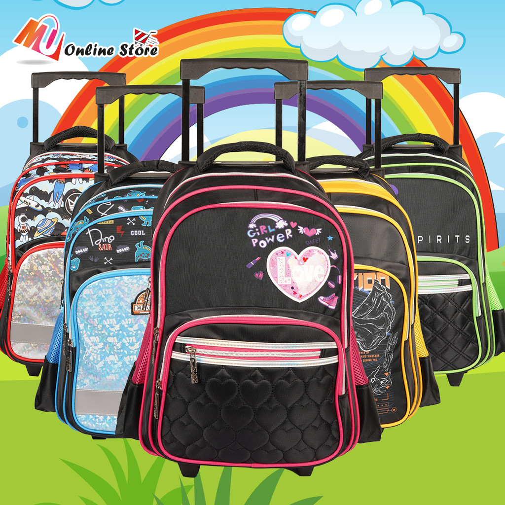 MU BEG SEKOLAH RODA / SCHOOL TROLLEY BAG / BEG RODA KARTUN /PRIMARY SCHOOL TROLLEY BAG/ BOYS AND GIR