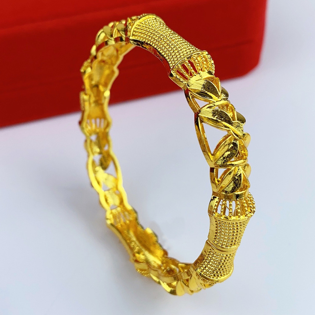 < Cave Jewelry }/Thailand 24K Gold-Plated Bracelet Indian Bride Wedding Jewelry Gold Bracelet Middle