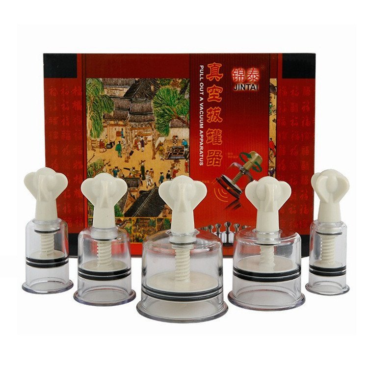 Cup Cup Cup Cupping Factory Set 5 หนา Hand-Twisted หมุน 108/Acucpoint Chart 12// Cupping สูญญากาศ DK